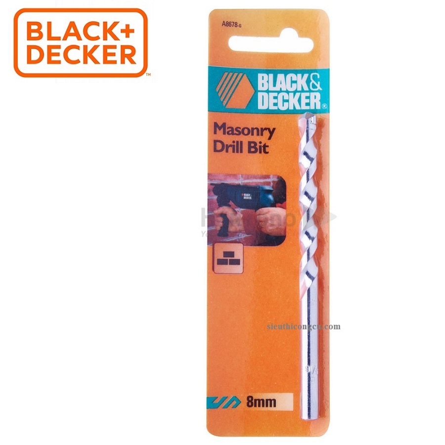 Mũi khoan bê tông 8mm Black+Decker A8678