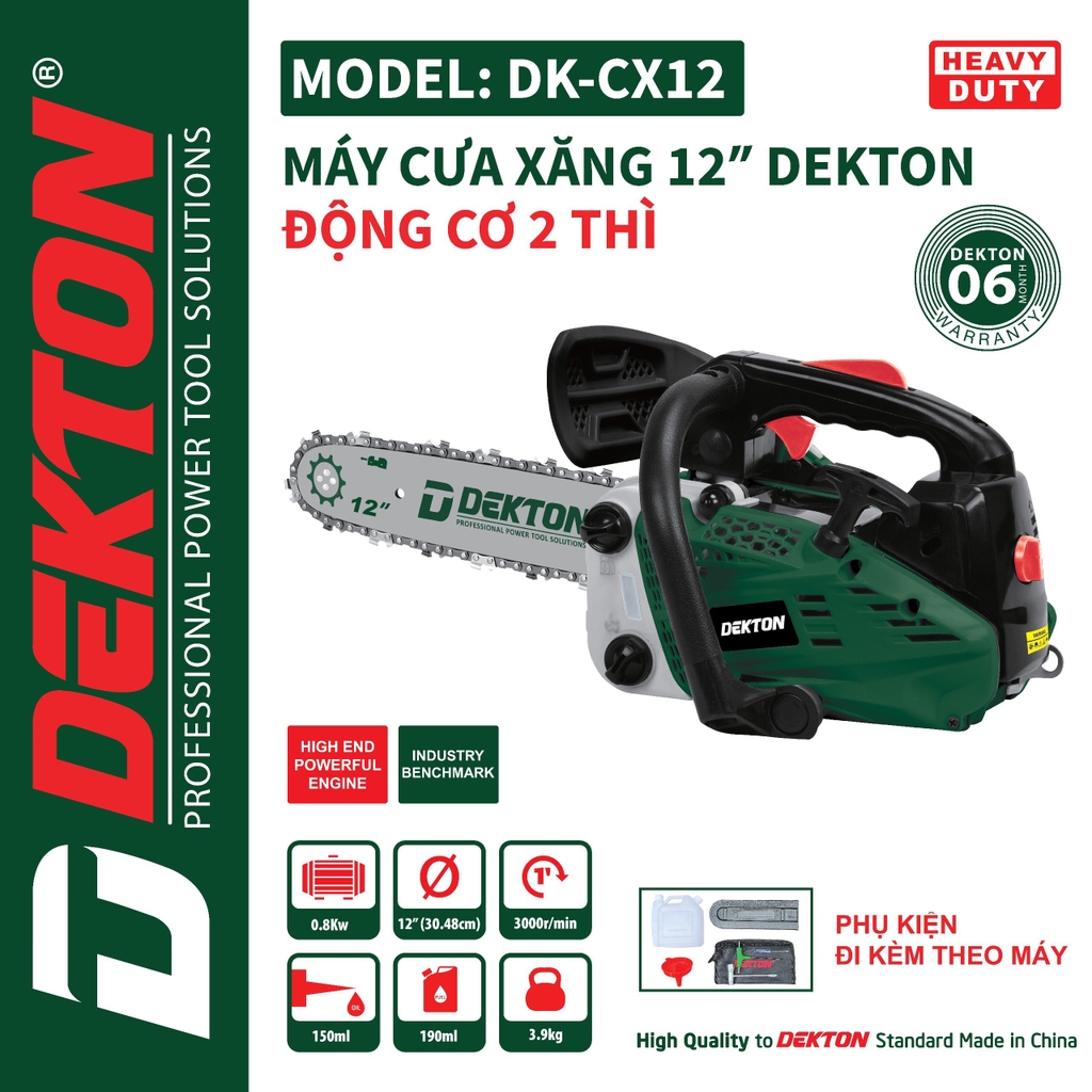 Máy cưa xích dùng xăng Dekton DK-CX12