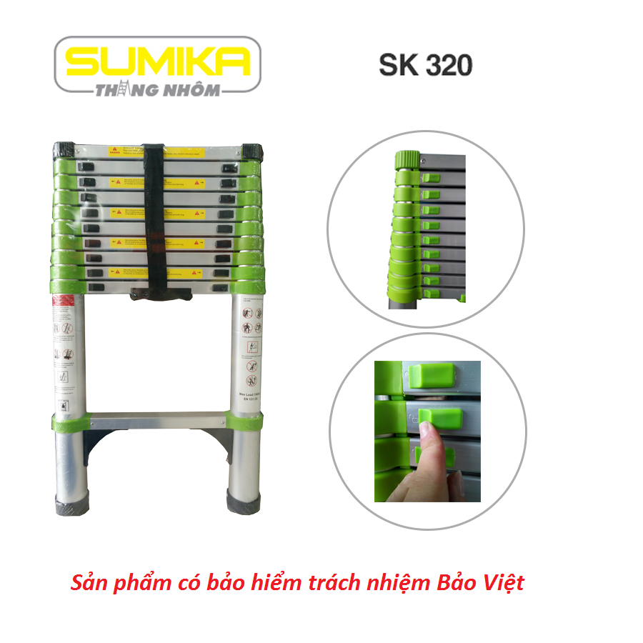 Sumika SK320 - Thang nhôm rút gọn 3.2m Model 2017
