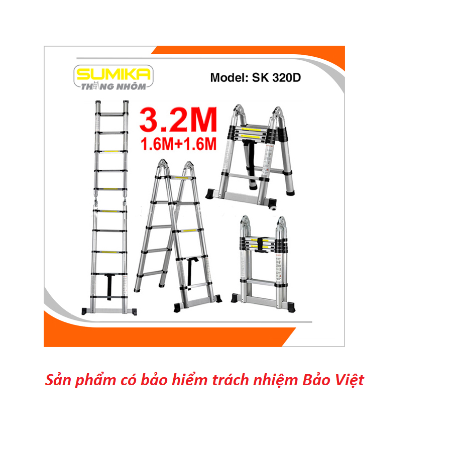 Sumika SK320D - Thang nhôm rút gọn 3.2m