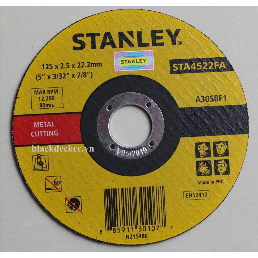 Đá cắt sắt 150 x 2.5 x 22 Stanley STA4523FA