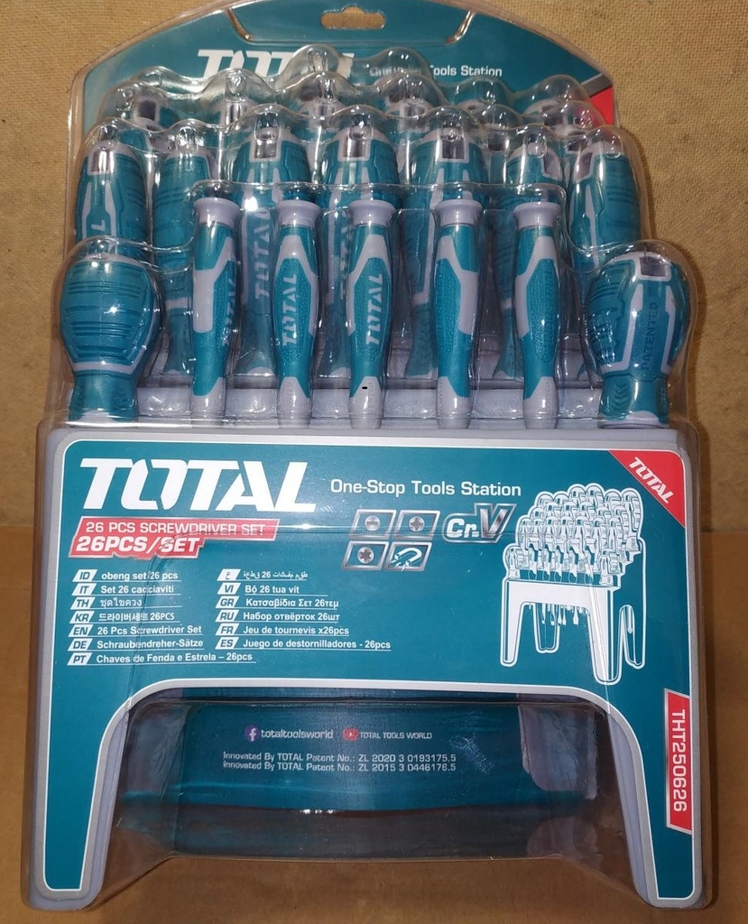 Bộ 26 tua vít dẹp, bake và chuẩn THT250626 TOTAL