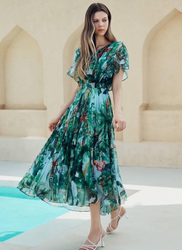 Đầm họa tiết Hàn Quốc 052541