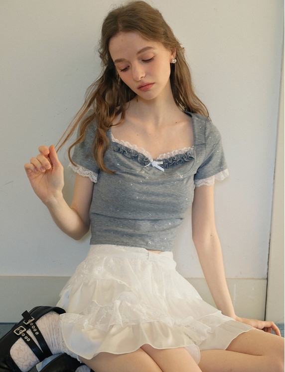 Áo thun crop top Hàn Quốc 051707