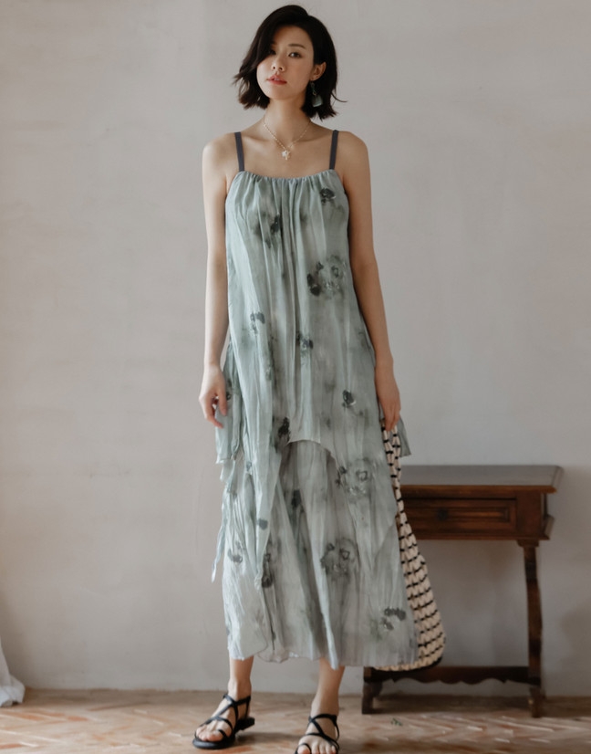 Váy maxi hai dây Hàn Quốc 050801