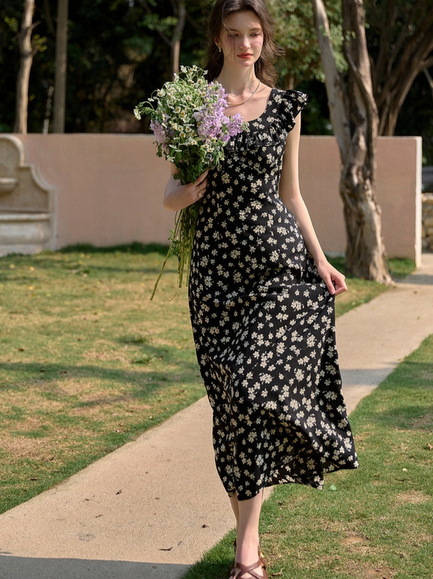 Váy maxi hoa nhí Hàn Quốc 050804