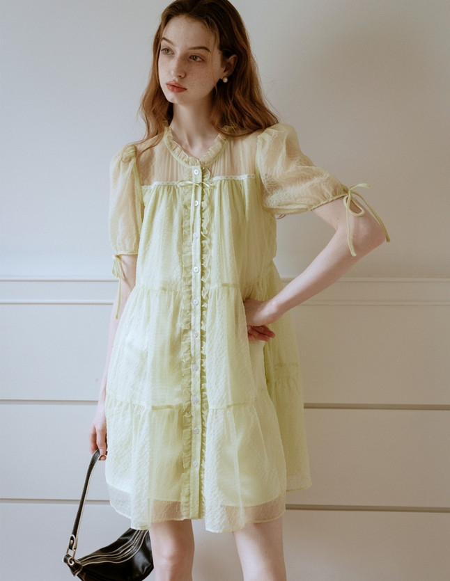 Váy mini voan Hàn Quốc 050817