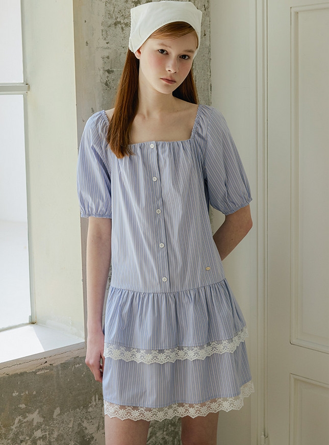 Váy mini phối ren Hàn Quốc 061707