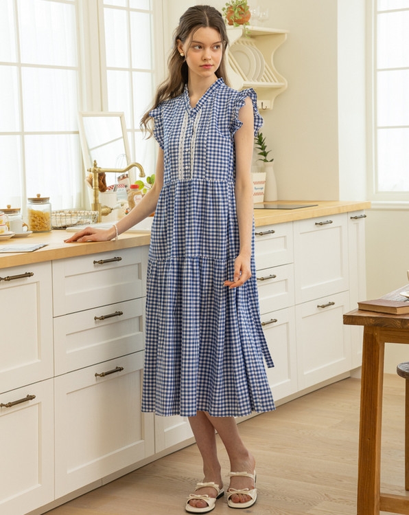 Váy kẻ suông Hàn Quốc 061720