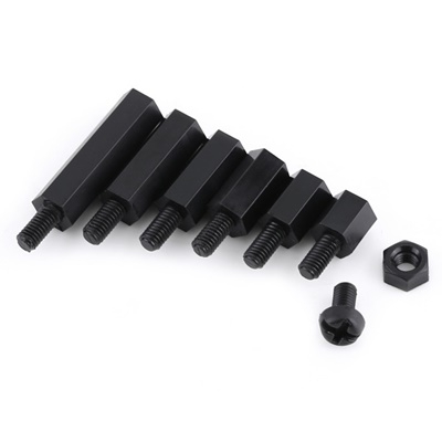 Trụ Nhựa Đen - Cái M3- 12mm