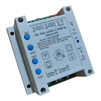 Bộ Điều Khiểu WIFI 4 Thiết Bị HTC-4CH WF-220VAC