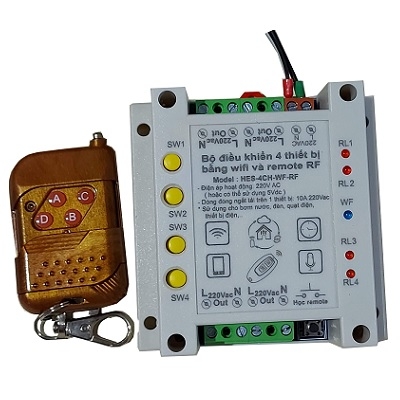 Bộ Điều Khiểu WIFI 4 Thiết Bị HTC-4CH WF-RF-220