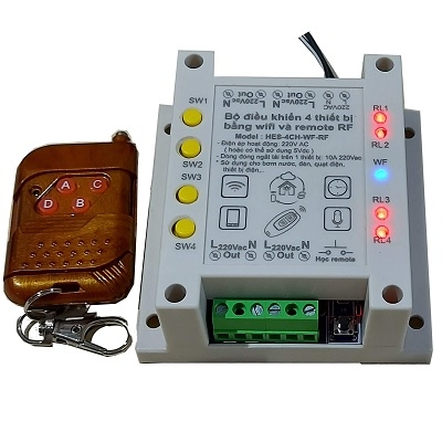Bộ Điều Khiểu WIFI 4 Thiết Bị HTC-4CH WF-RF-220
