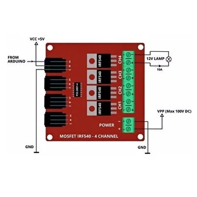 Mạch Công Suất Mosfet 4 Kênh IRF540