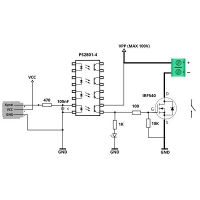 Mạch Công Suất Mosfet 4 Kênh IRF540