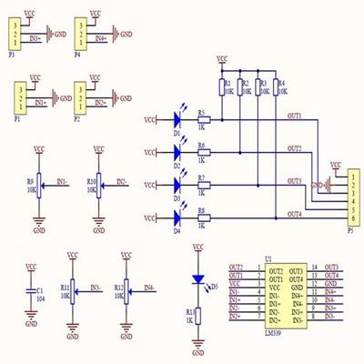 Mạch Cảm Biến Dò Line IR 4 Kênh - R