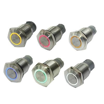 Nút Nhấn Giữ Inox 16mm Màu Đỏ PWS-1