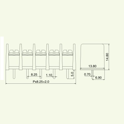 Domino 8 Pin 8.25mm Chân Thẳng