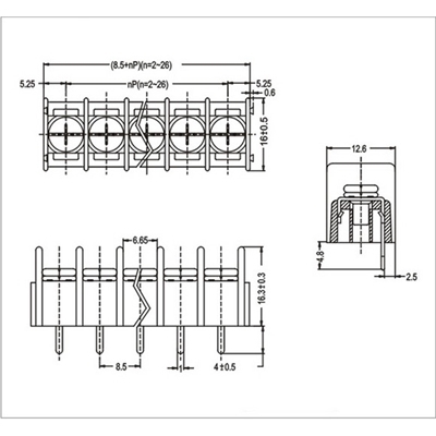 Domino KF8500 4 Pin 8.5mm Chân Thẳng