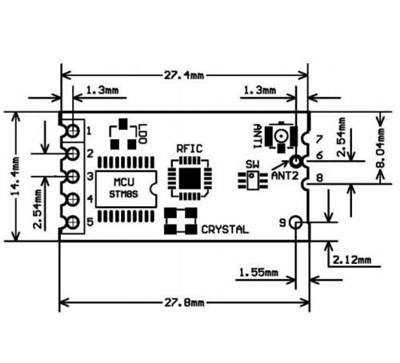 Mạch Thu Phát RF  433MHz HC-12 SI4438/4463