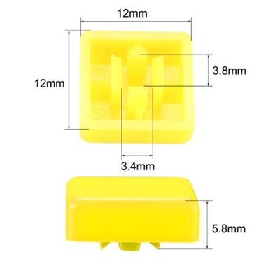 Nắp Nút Nhấn 12x12mm A14 B3F Vuông Màu Xanh Dương