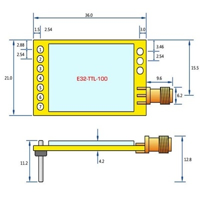 Mạch Thu Phát RF  E32-433T20DC Lora SX1287