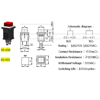 Nút Nhấn Nhả DS430
