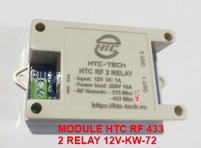 Module HTC RF 433MHz 2 Relay 12V-KW-72