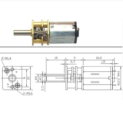 Bánh xe mô-tơ có Encoder N20 3VDC - 30 vòng