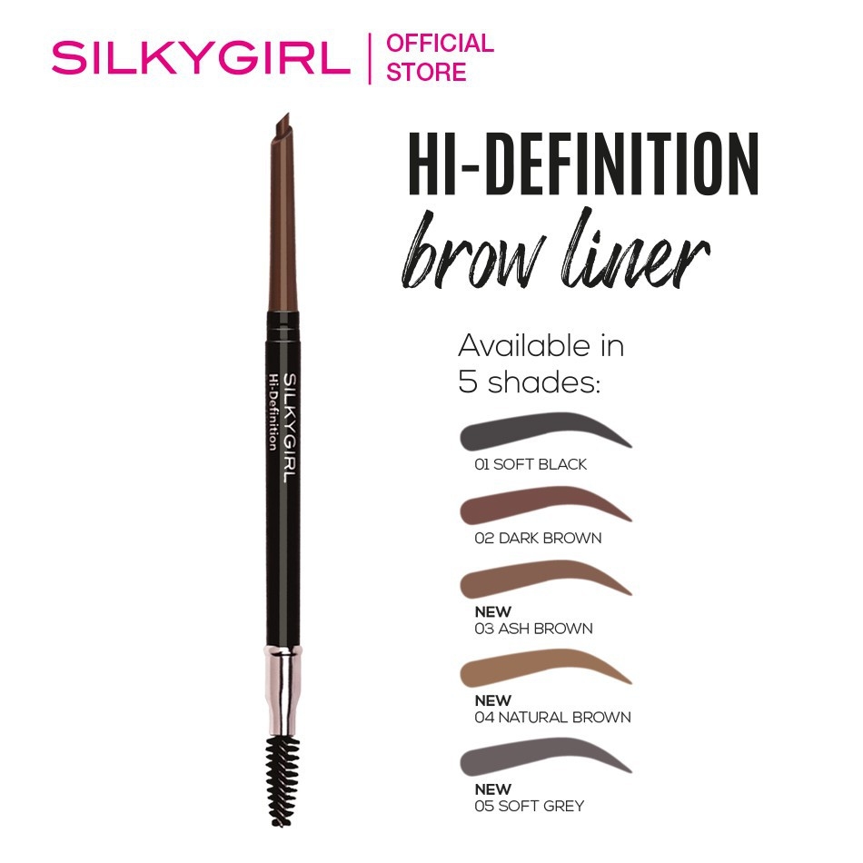 Chì Kẻ Mày Ngang Hai Đầu Tiện Lợi, Lâu Trôi Silkygirl Hi-Definition Brow Liner 0.35g