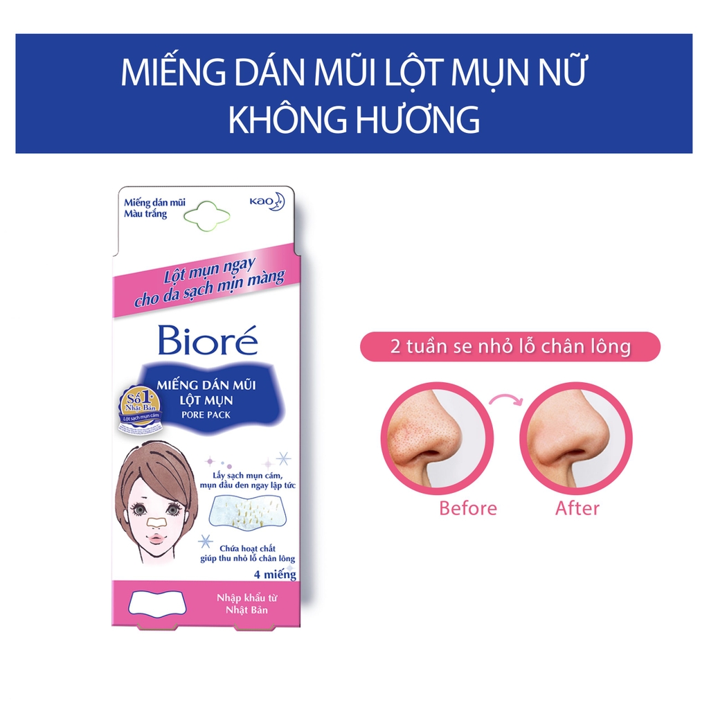Miếng Dán Mũi Lột Mụn Bioré Pore Pack (4 Miếng)