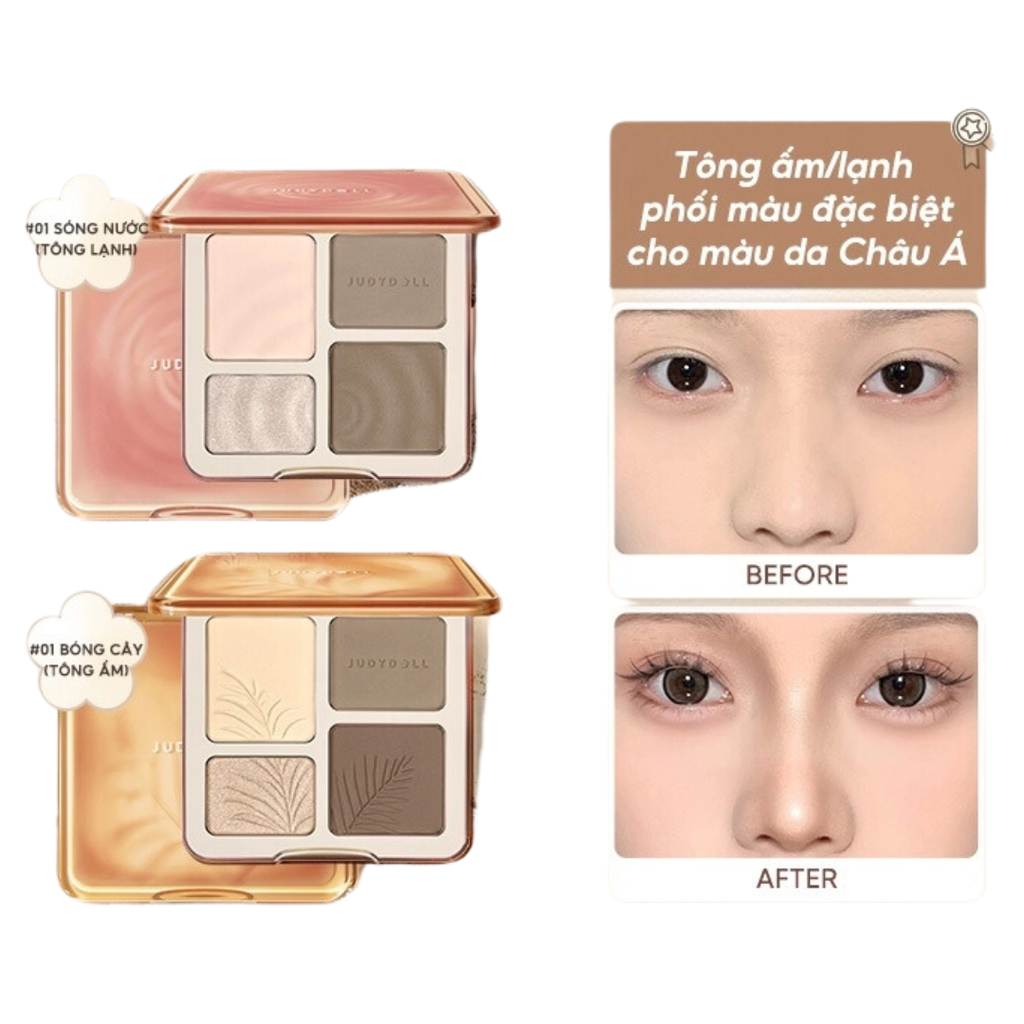 Bảng Phấn Bắt Sáng Và Tạo Khối JudyDoll Highlighter Contour Palette 9g