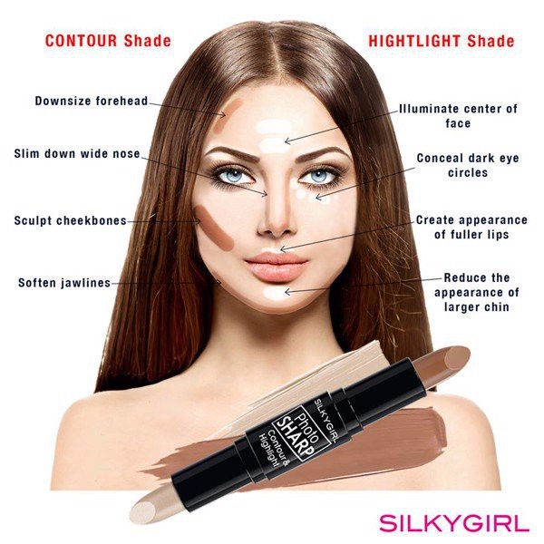 Thỏi Tạo Khối Và Highlight Đa Năng Silkygirl Photo Sharp Contour & Highlight 8g