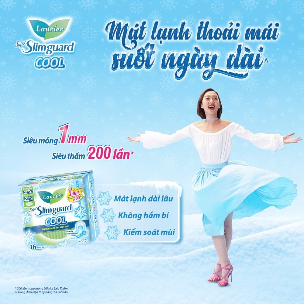 BVS Laurier Siêu Mỏng Mát Lạnh Super Slimguard Cool 25cm 14m
