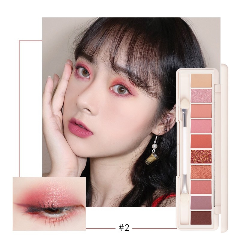 Bảng Phấn Mắt FOCALLURE FA158 Với 10 Tone màu Kèm Cọ 2 Đầu Và Gương 10g