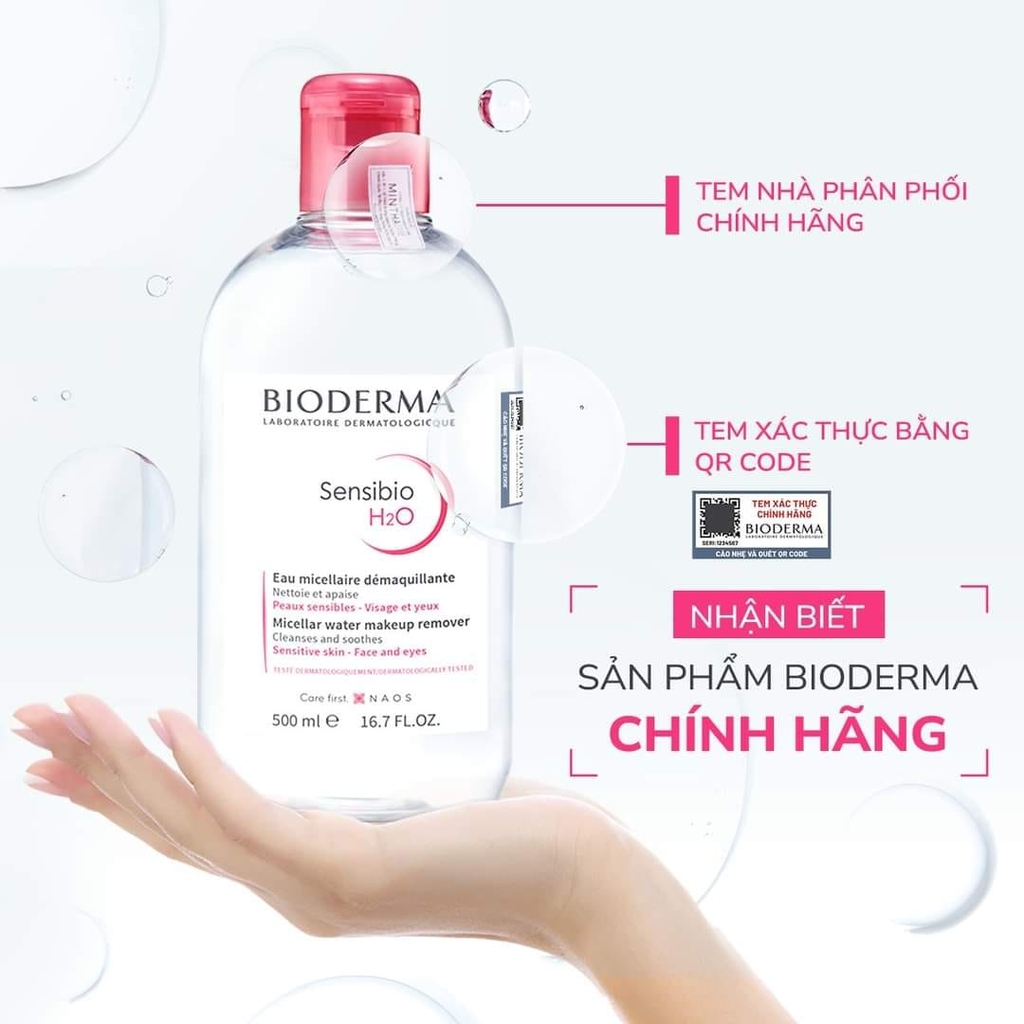 (Hàng công ty) Nước Tẩy Trang Công Nghệ Micella Bioderma Sensibio H2O & Sébium H2O 500ml