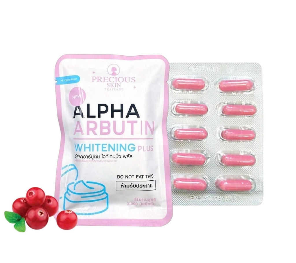 Viên Trộn Kích Trắng Precious Skin Thailand Alpha Arbutin Whitening Plus 10 Viên