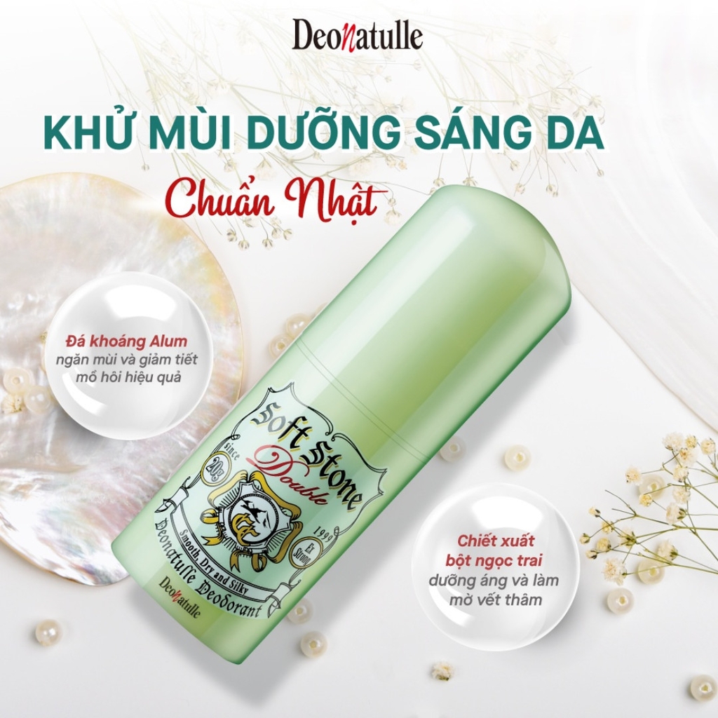 Lăn Khử Mùi Đá Khoáng Sáng Da Deonatulle Soft Stone 20g (Xanh lá)