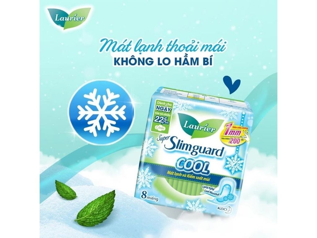 BVS Laurier Siêu Mỏng Mát Lạnh Super Slimguard Cool 25cm 14m