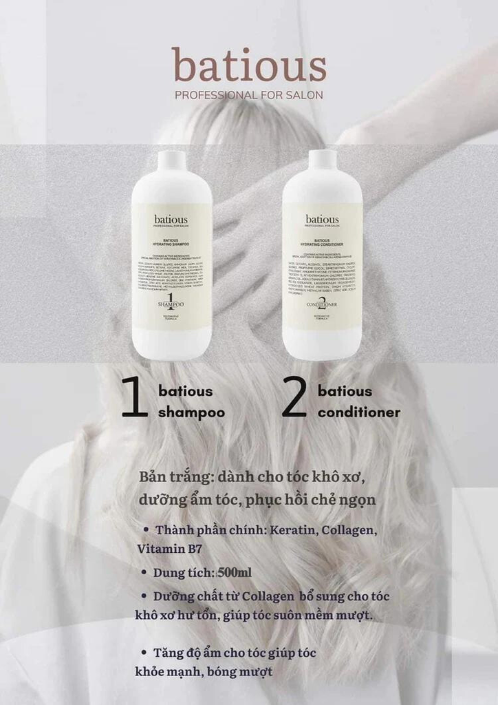 Bộ Gội Xả Cao Cấp Tại Các Salon Batious Professional For Salon 500ml