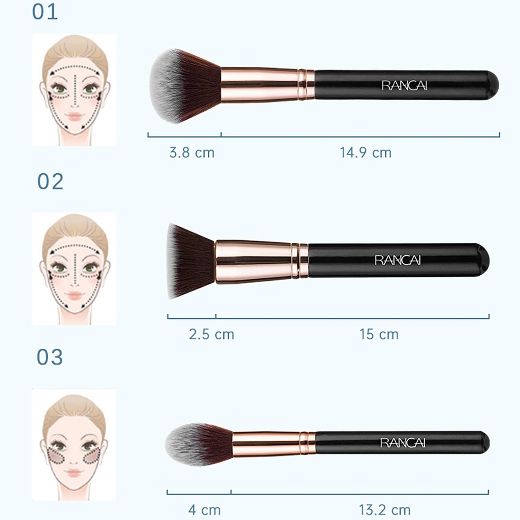 Bộ Cọ Trang Điểm 12 Cây Lông Siêu Mượt Tặng Túi Da Cao Cấp RANCAI