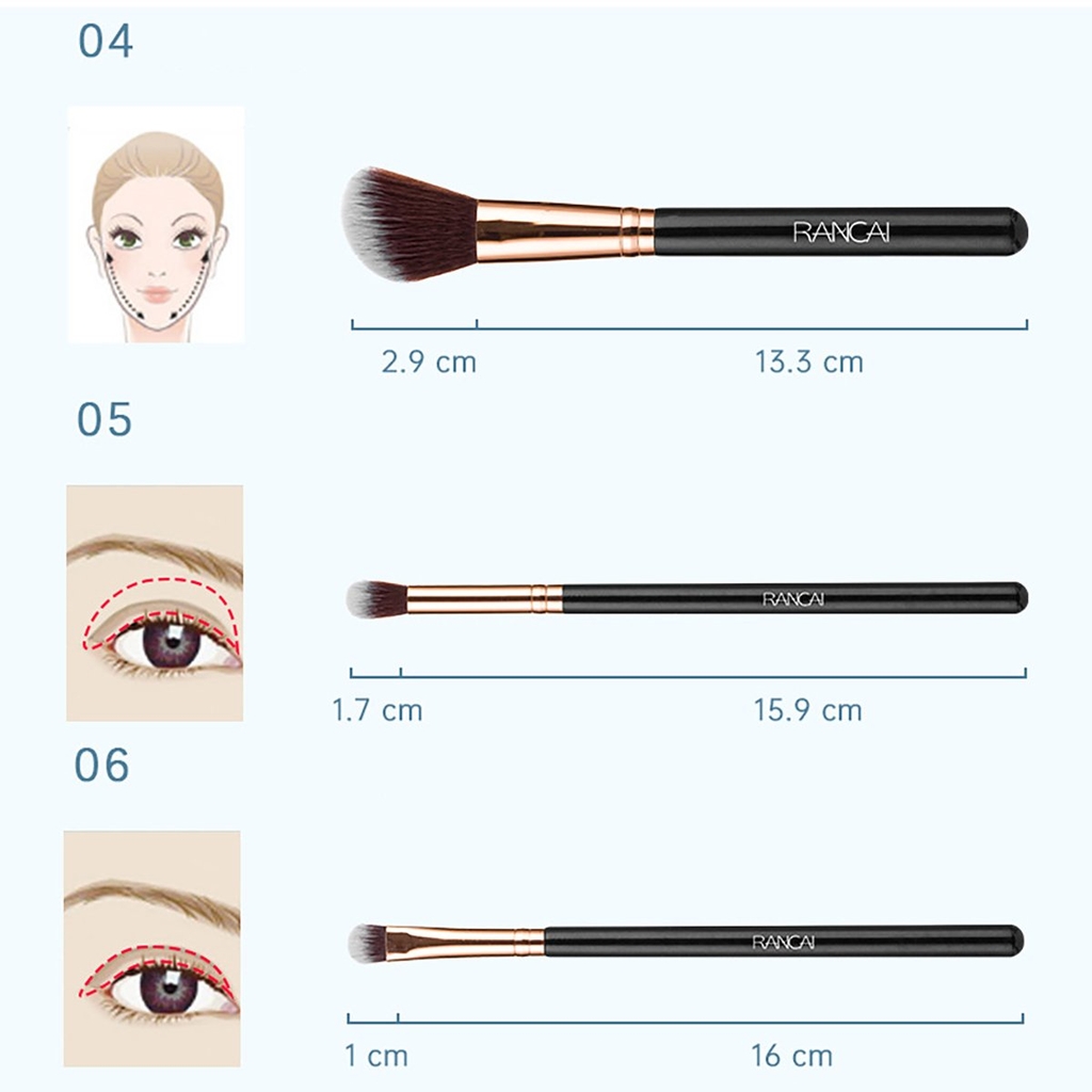 Bộ Cọ Trang Điểm 12 Cây Lông Siêu Mượt Tặng Túi Da Cao Cấp RANCAI