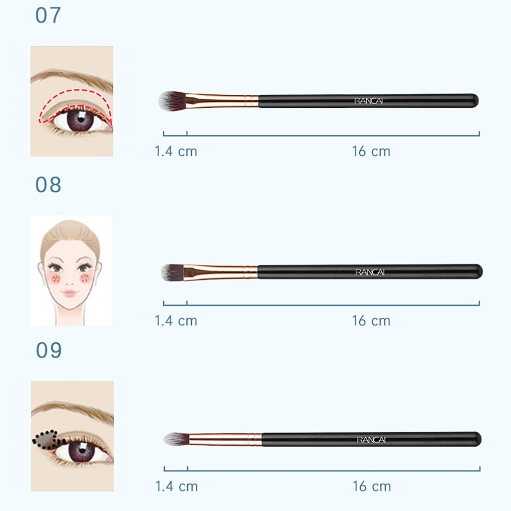 Bộ Cọ Trang Điểm 12 Cây Lông Siêu Mượt Tặng Túi Da Cao Cấp RANCAI