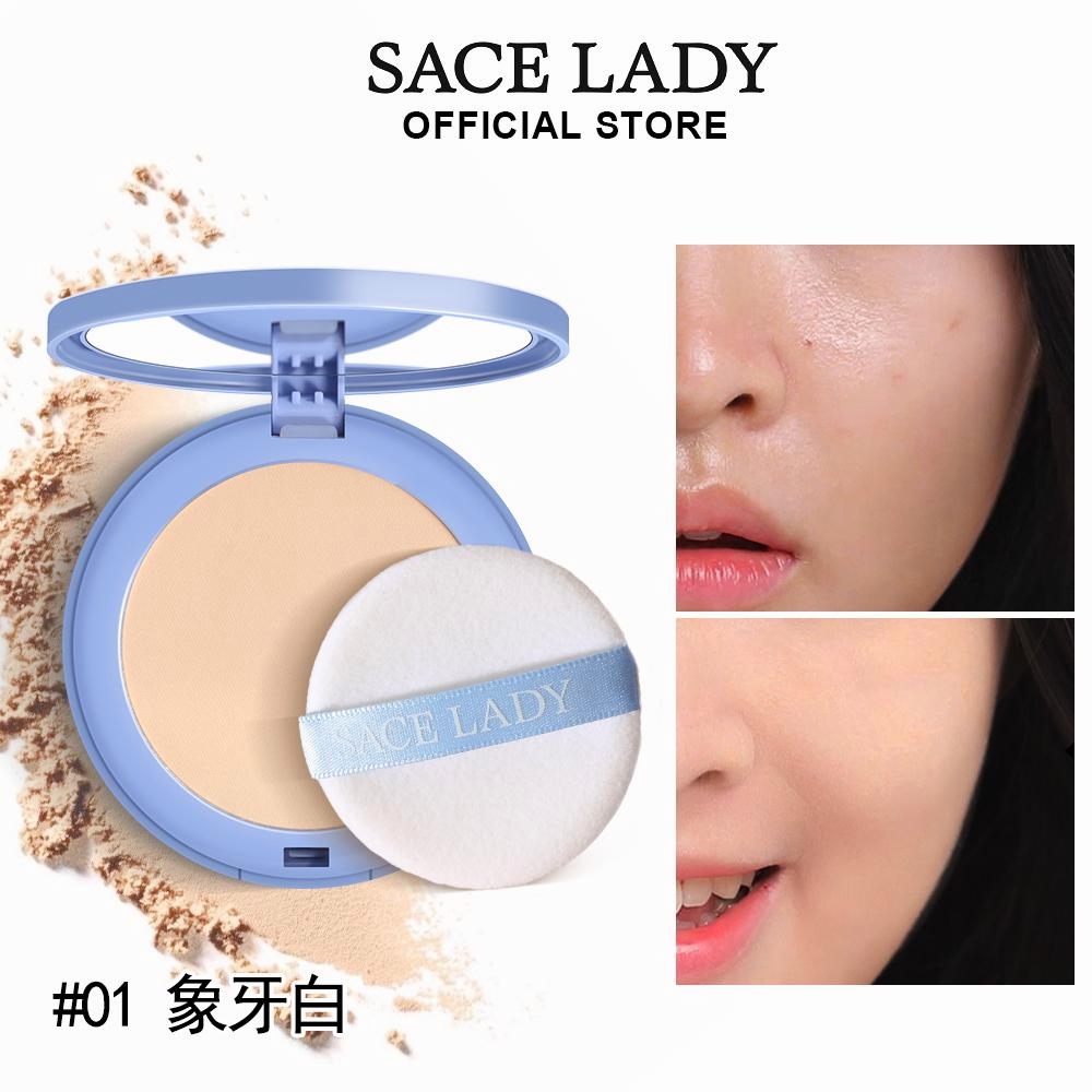 Phấn Phủ Kiềm Dầu, Lâu Trôi Dạng nén, Mờ lỗ Chân Lông Sace Lady Pressed Powder 10g