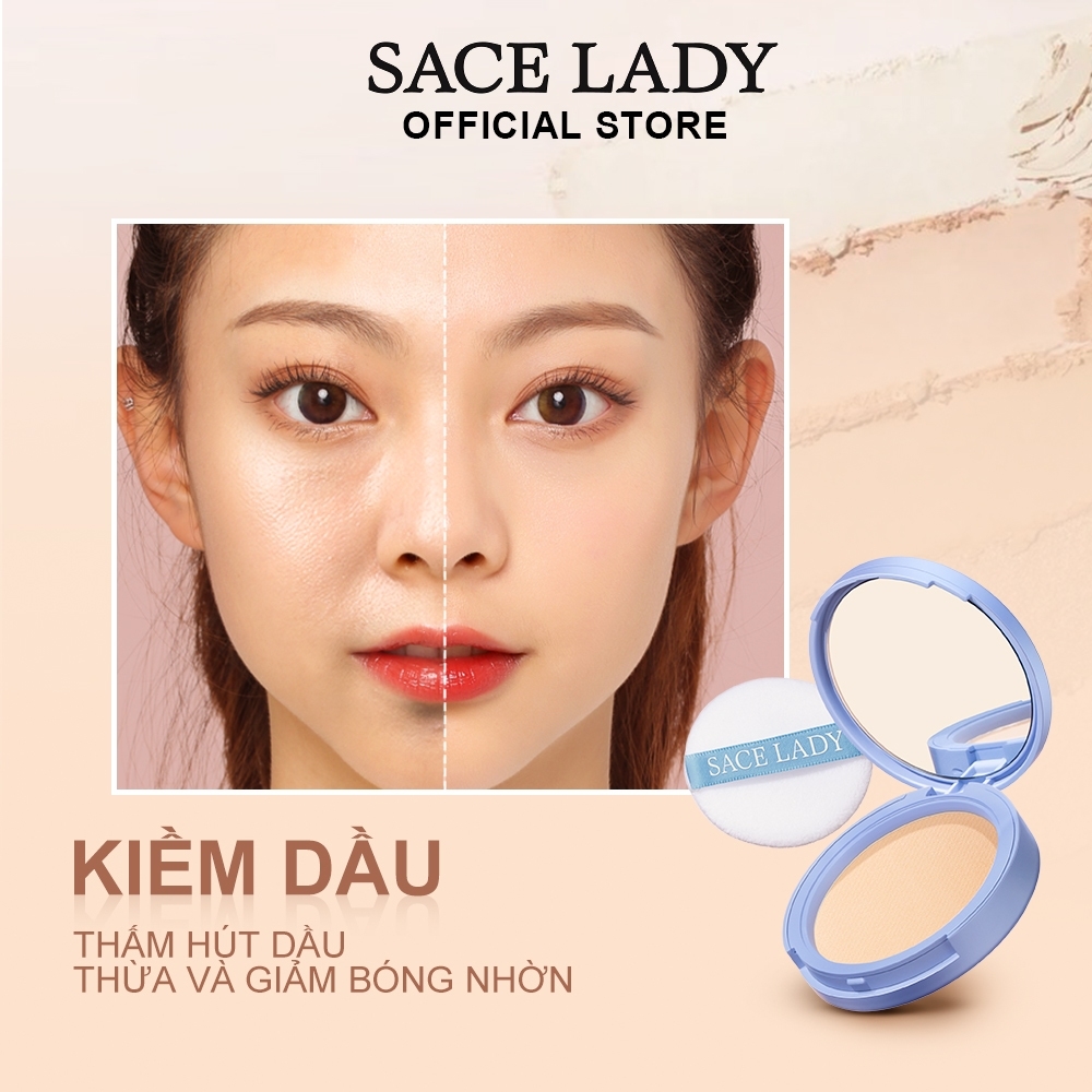 Phấn Phủ Kiềm Dầu, Lâu Trôi Dạng nén, Mờ lỗ Chân Lông Sace Lady Pressed Powder 10g