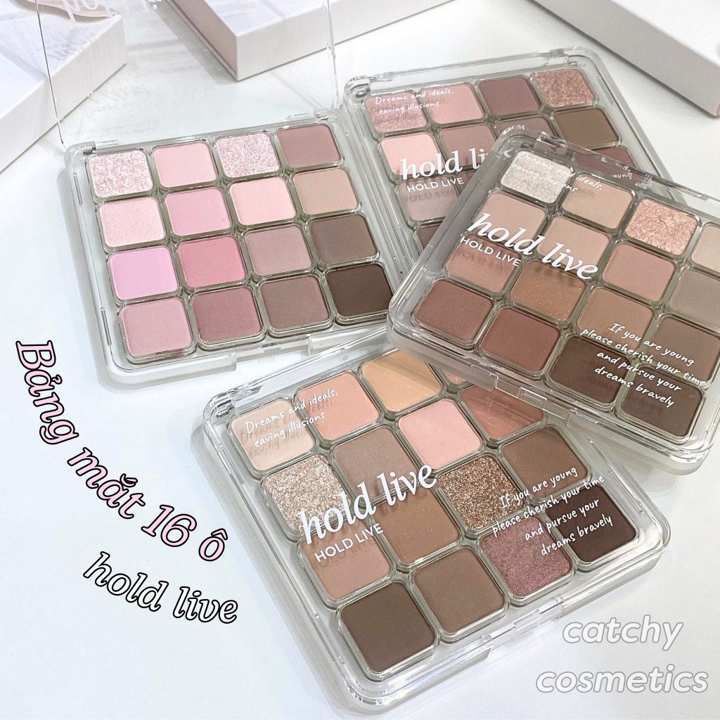 Bảng Phấn Mắt 16 Ô Trang Điểm Mắt Nhũ Mịn Lì Hold Live Sunset Magic Eyeshadow Palette HL716 19.2g