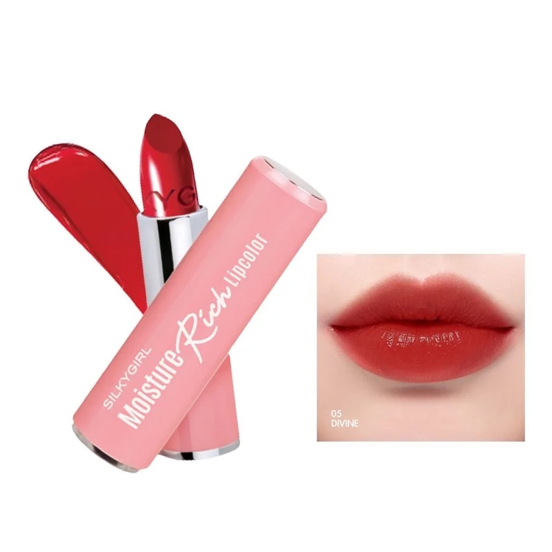 Son Thỏi Màu Có Dưỡng, Dưỡng Ẩm Môi Mềm Mại Silkygirl Moisture Rich Lipcolor 3.2g
