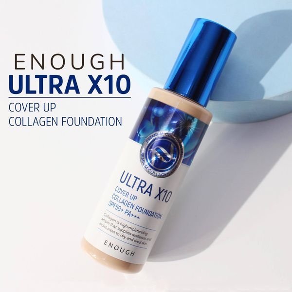 (Phiên bản nâng cấp) Kem Nền Che Phủ Cao Collagen ENOUGH Ultra X10 Cover Up Collagen Foundation SPF50+ PA+++