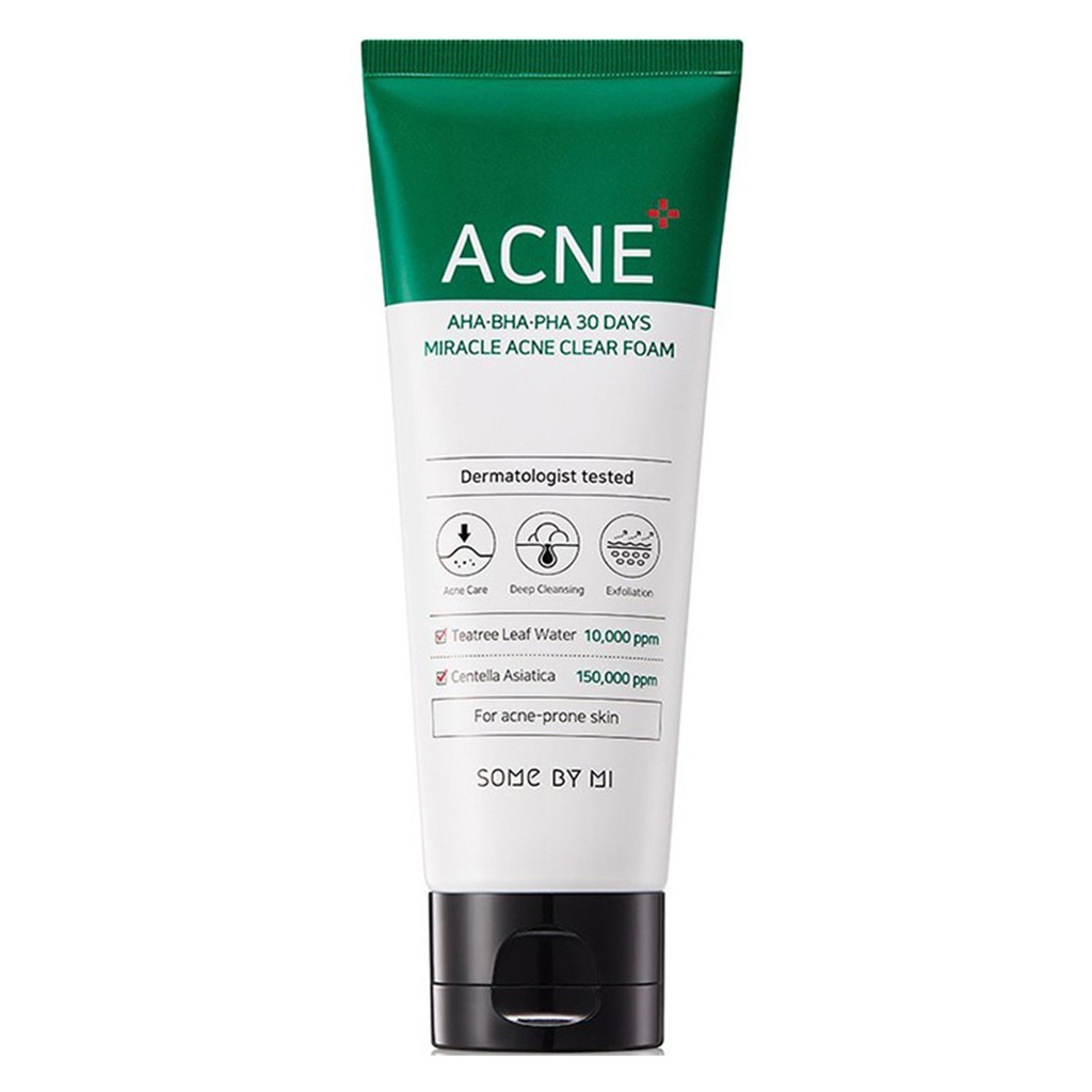 Sữa Rửa Mặt Some By Mi AHA-BHA-PHA 30 Days Miracle Acne Clear Foam 100ml