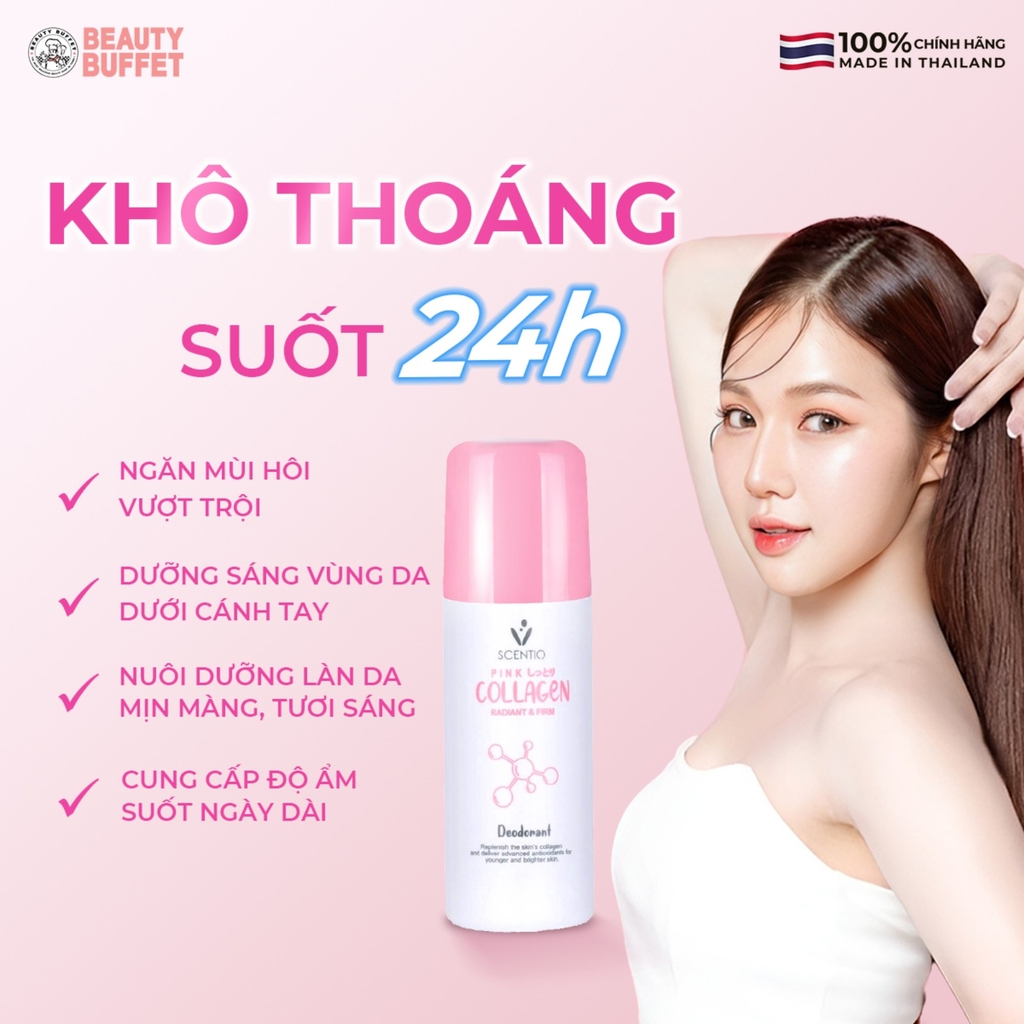 Lăn khử mùi Scentio Pink Collagen Radiant & Firm Deodorant 50ml
